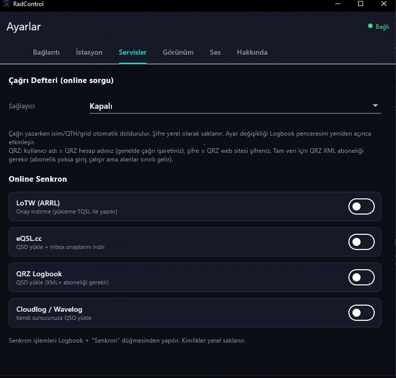 Online Servisler & Senkronizasyon