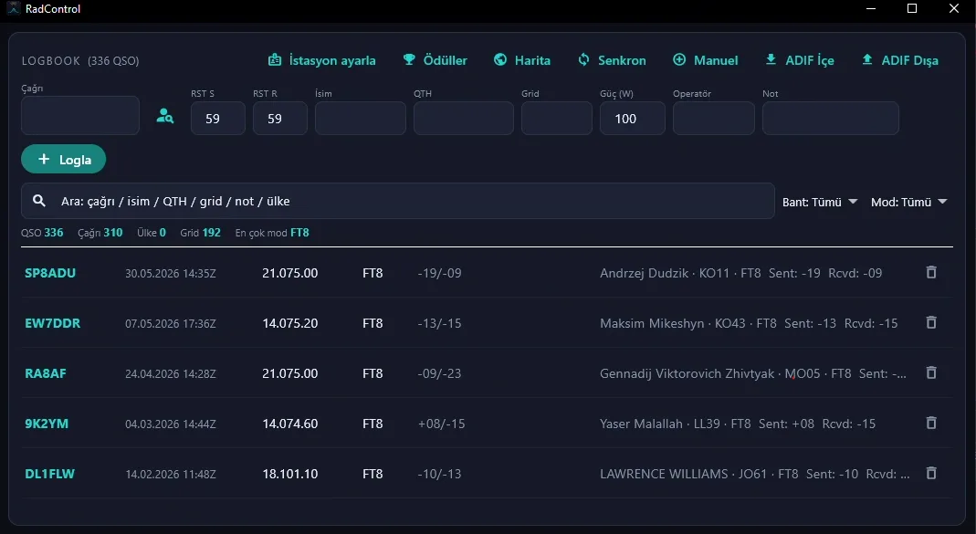 QSO Logbook — Her Bağlantınız Kayıt Altında