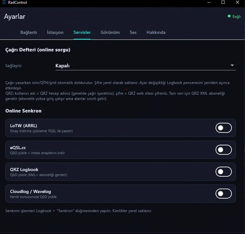 Online Servisler & Senkronizasyon