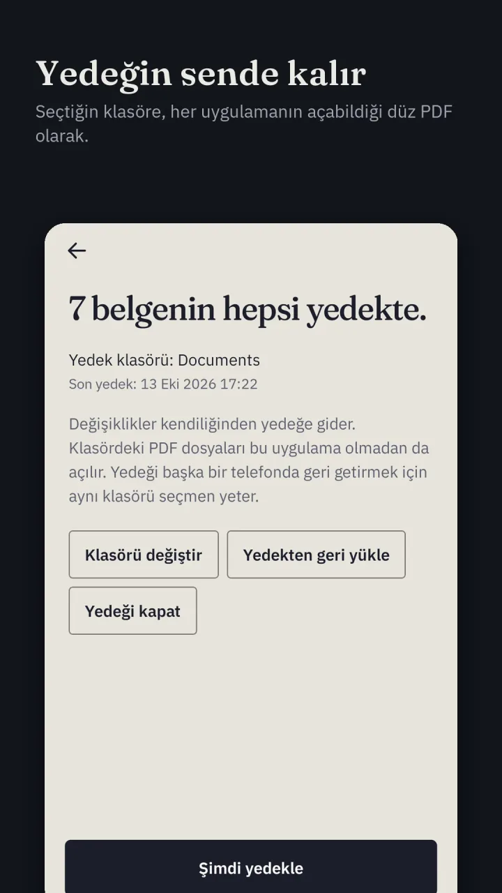 Yedeğin sende kalır